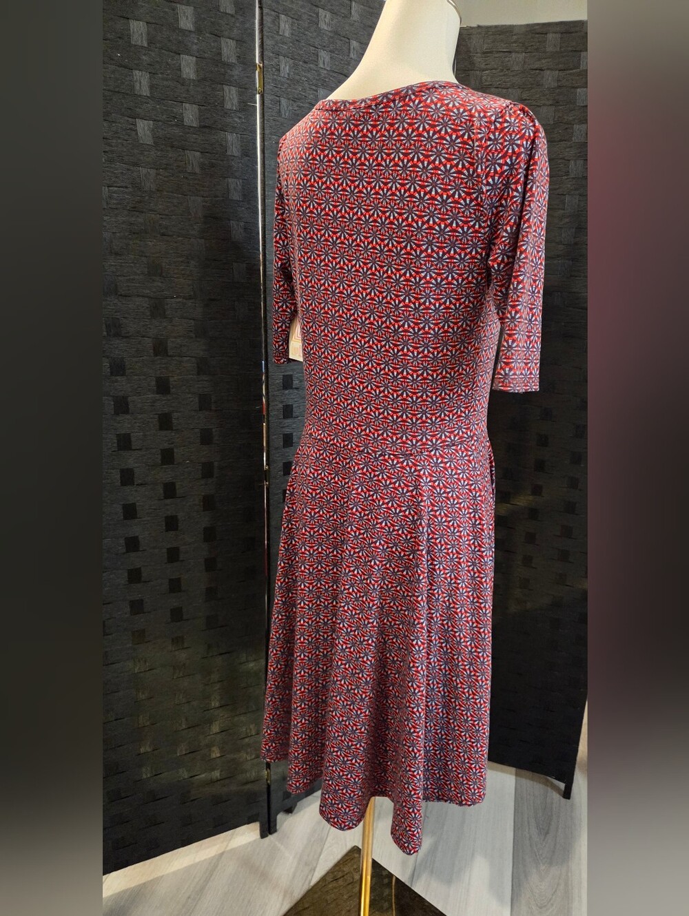 NWT LuLaRoe Dress Bundle Size Large Gray / Black Geometric Red Floral - Picture 5 of 13